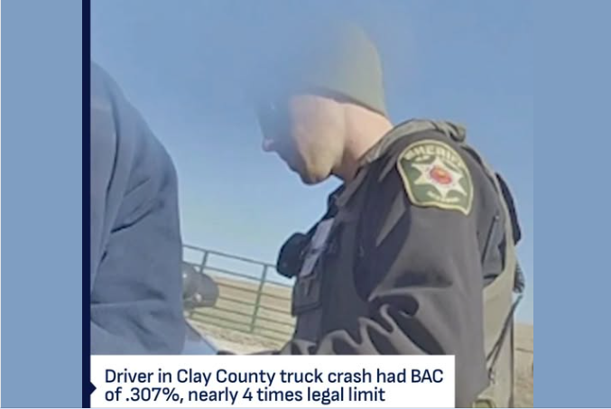 Accident, Driver Truck Crash Had BAC Nearly 4 Times Legal Limit in Clay County